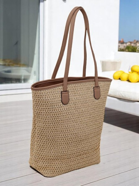 Royalfashion Grand sac à main en paille pour femme Solea Bag