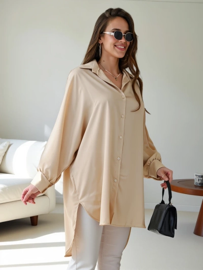 Royalfashion Chemise longue oversized pour femmes
