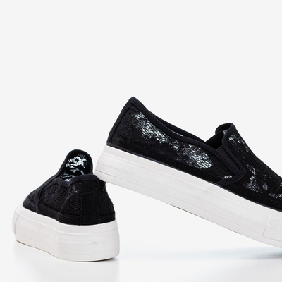 Dentelle noire à enfiler sur Presilla - Chaussures 1