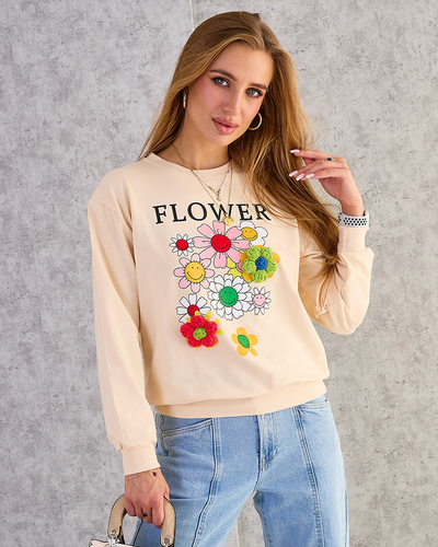 Royalfashion Sweat-shirt en coton à imprimé fin pour femme