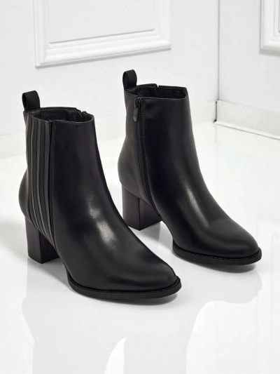 Bottines femme en cuir écologique à talon bloc Nerelle