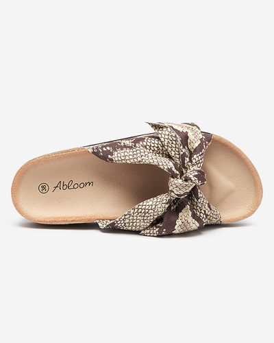 Chaussons marron à nœud Montiana - Chaussures