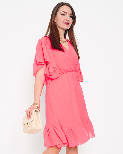 Mini-robe rose fluo pour femme - Vêtements