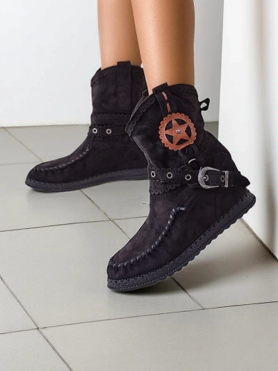 Bottines Royalfashion pour femmes sur un petit talon compensé Indianas
