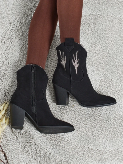 Bottines cow-boy à talon pour femmes avec inserts décoratifs Cendria