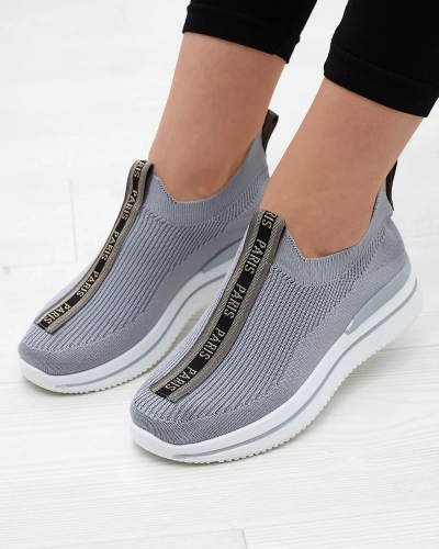Chaussures de sport à enfiler pour femmes avec lettres en gris Cerppa- Footwear