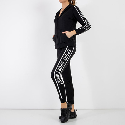 Ensemble de sport noir avec inscriptions blanches - Vêtements