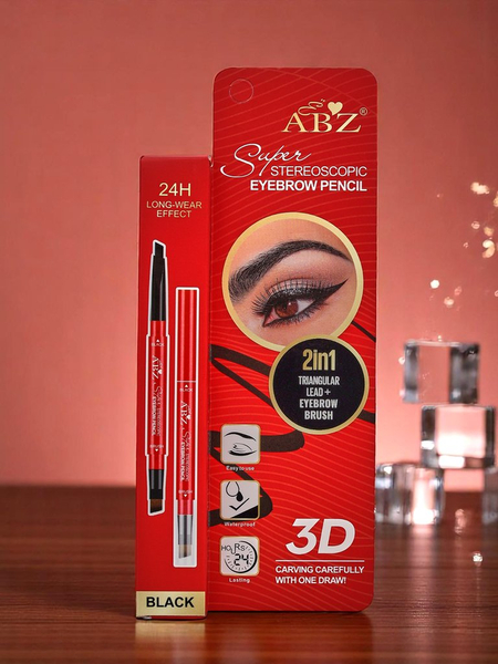 Eye-liner 2-en-1 pour les yeux et les sourcils, tenue 24H et résistant à l'eau