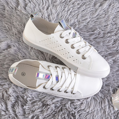 Baskets blanches pour femmes avec insert Kowen gris - Footwear
