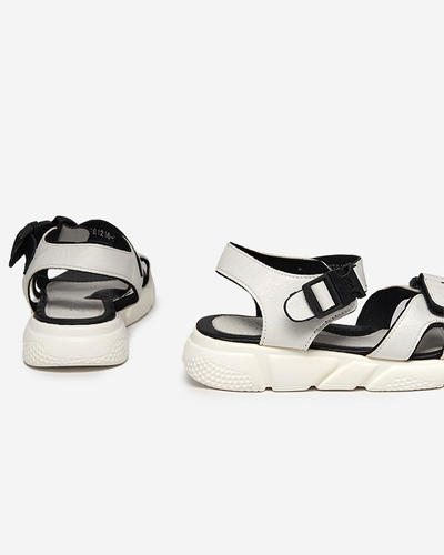 Sandales brillantes pour enfants en blanc Leepe-Shoes
