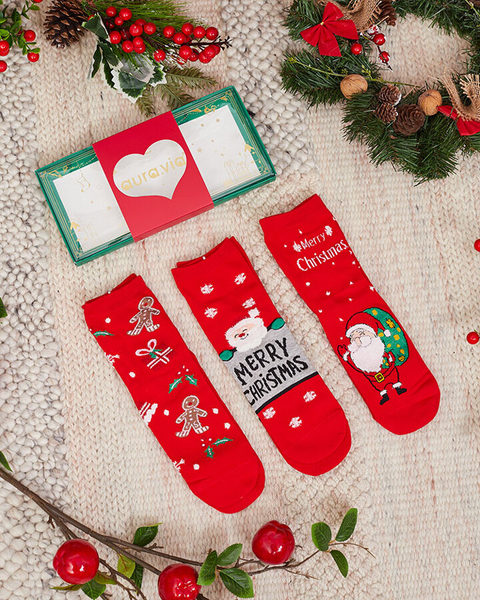 Royalfashion Chaussettes de Noël en boîte 3/pack