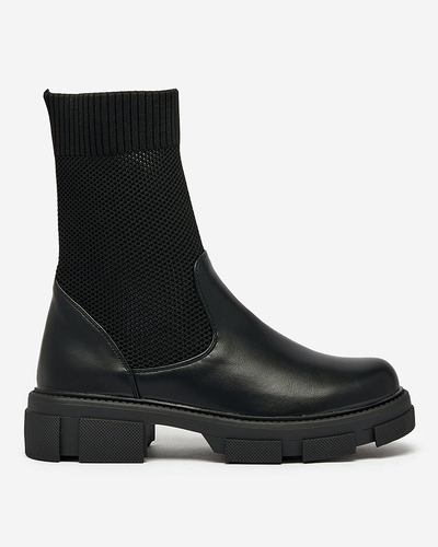 Royalfashion Bottes noires pour femmes avec maille Xandra