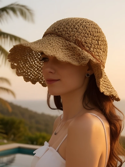 Royalfashion Chapeau de paille pour femme Whisper Bow