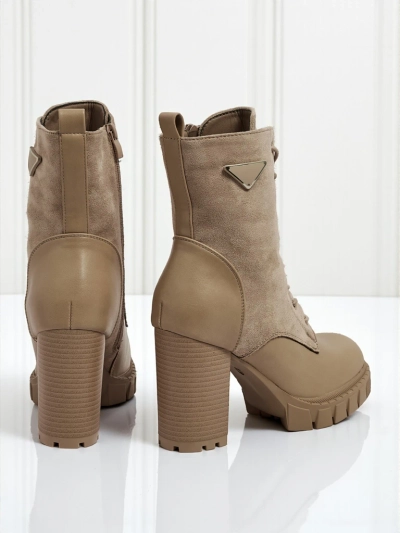 Bottines femme en éco-daim à talons épais Event Bramble