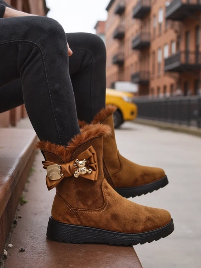 Bottes de neige Royalfashion pour femmes avec un nœud Kiebbi