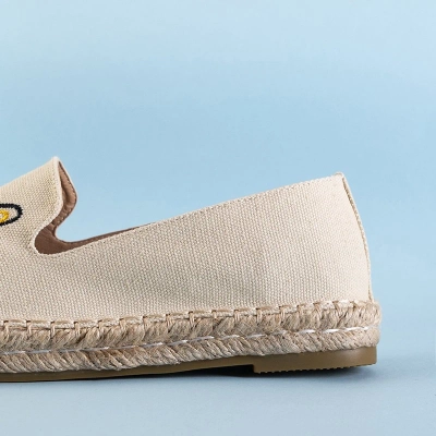 OUTLET Espadrilles femme beige avec broderie Moroni - Chaussures