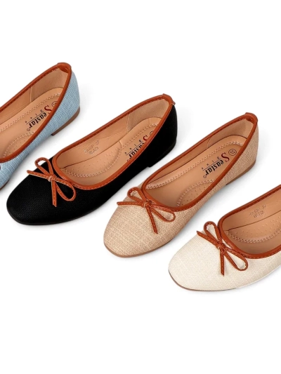 Royalfashion Ballerines pour femmes avec paillettes et un nœud Aramie
