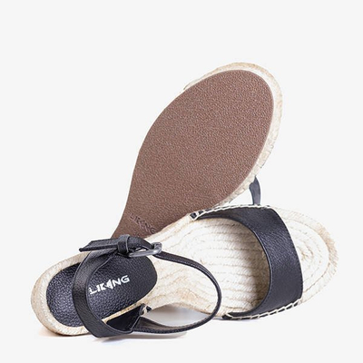 OUTLET Sandales noires pour femmes sur un coin Bieruma - Chaussures