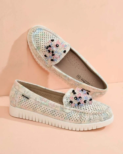 Royalfashion Mocassins ajourés perlés pour femme Namis