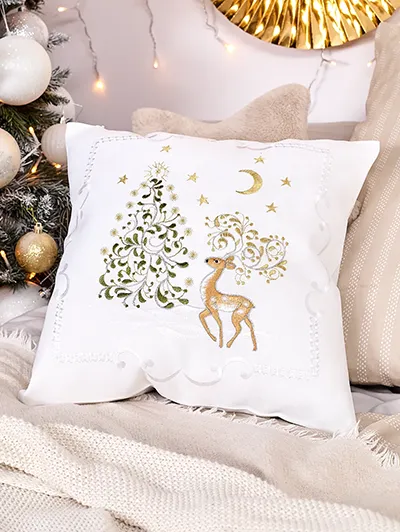 Royalfashion Housse de coussin décorative de Noël