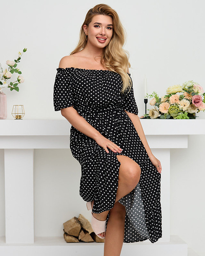 Robe noire à pois femme - Vêtements