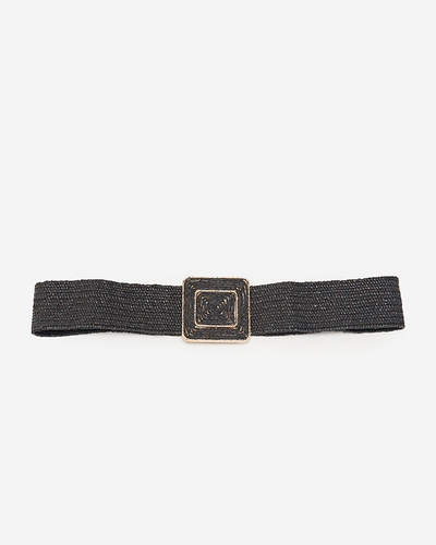 Ceinture élastique tressée noire pour femme - Accessoires