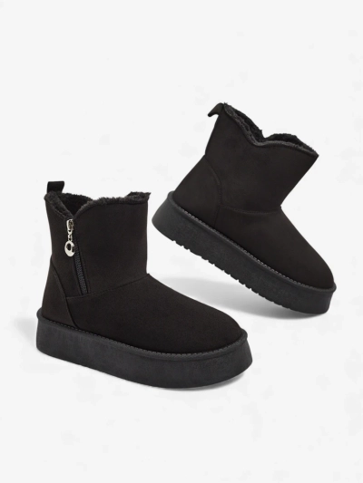 Bottines pour Femmes Aurora Noires en Cuir Écologique pour l'Hiver