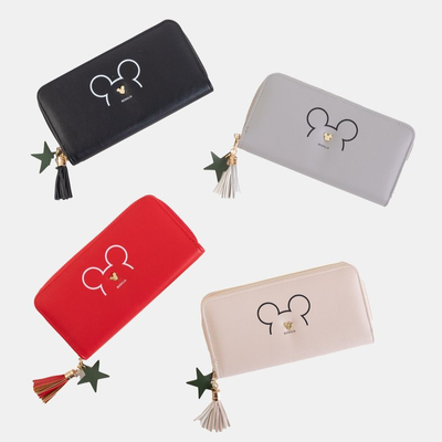 Portefeuille femme gris à franges - Portefeuille