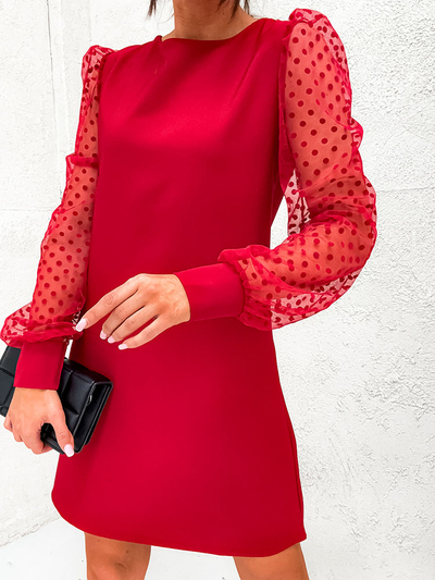 Royalfashion Robe classique pour femme au genou en rouge