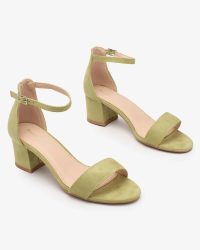 Royalfashion Sandales basses à talon aiguille pour femme Vert Mesteri