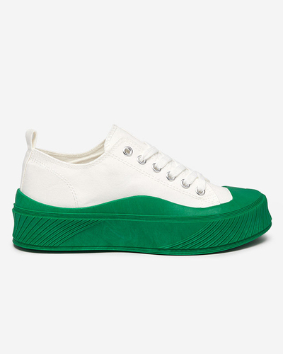 OUTLET Baskets femme blanches et vertes Nerikas - Footwear