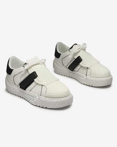 OUTLET Chaussures de sport pour femmes, noires et blanches, avec empiècements en caoutchouc Inika - Footwear