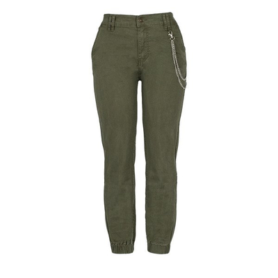 Pantalon cargo vert pour femme avec chaîne - Pantalon 1