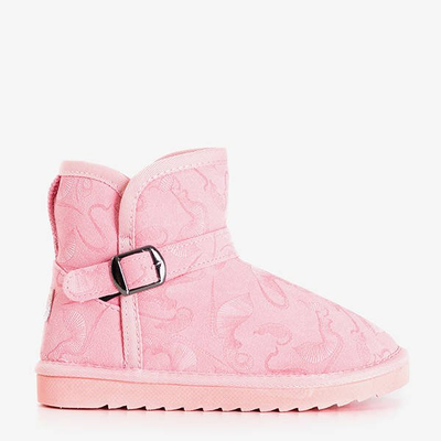 Bottes de neige pour enfants roses de Jereni à boucle - Footwear