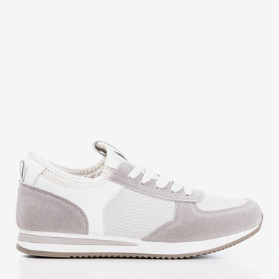Chaussures de sport pour femmes blanches et grises sur la semelle intérieure Lyseria - Chaussures 1