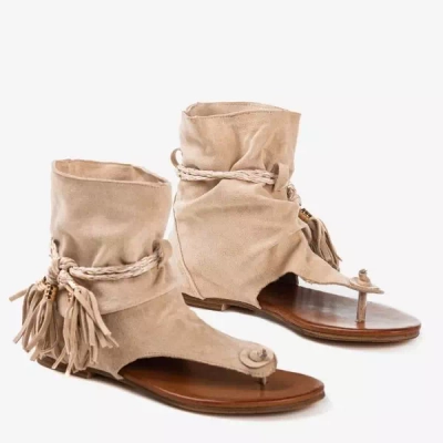 OUTLET Tongs beiges à tige Semara - Chaussures