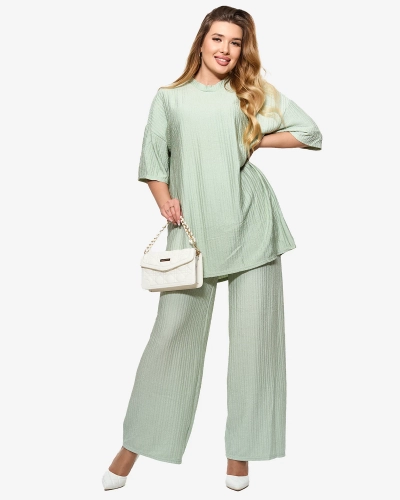 Ensemble côtelé pour femme de couleur menthe - Vêtements