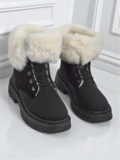 Bottes chelsea à doublure en fourrure pour femmes Nasaha
