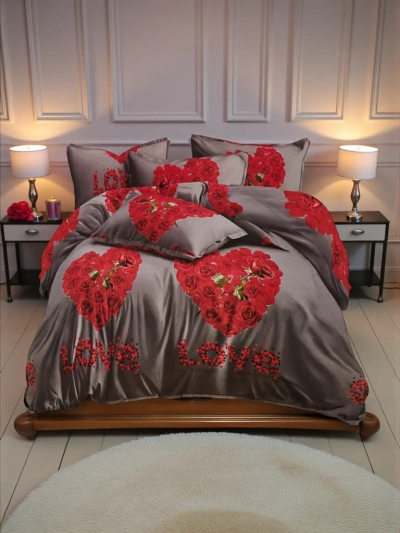 Royalfashion Ensemble de literie à motifs 160x200 4 PIÈCES