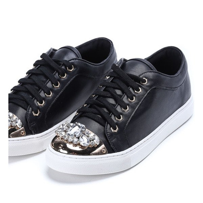 Sneakers noires avec zircone cubique sur la pointe Lilly - Footwear