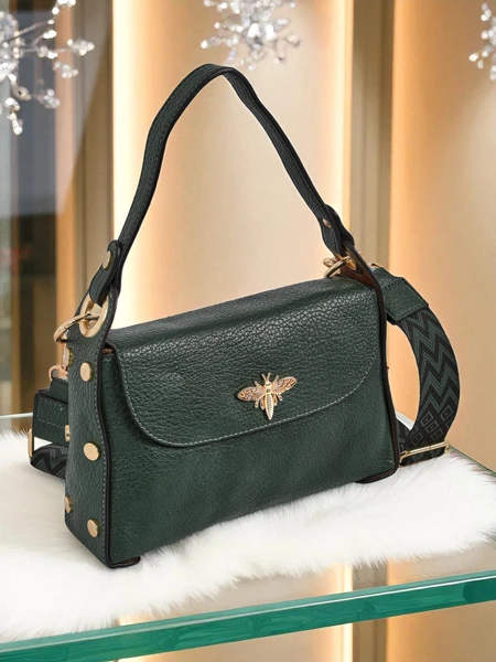 Aurelia Verde – sac à main pour femme en cuir écologique avec ornement