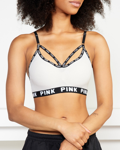 Brassière de sport femme grise avec inscriptions - Underwear