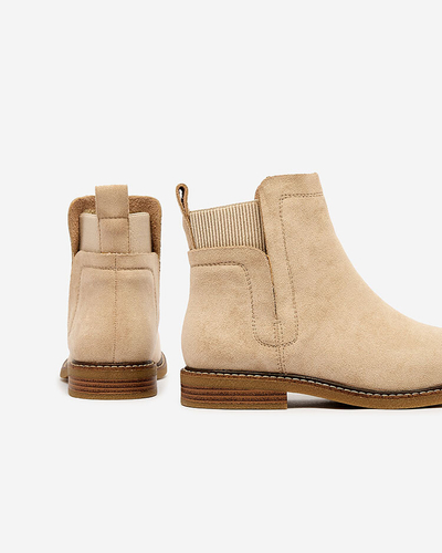 Royalfashion Beige femmes eco-suede Veysi bottes a'la sable talons