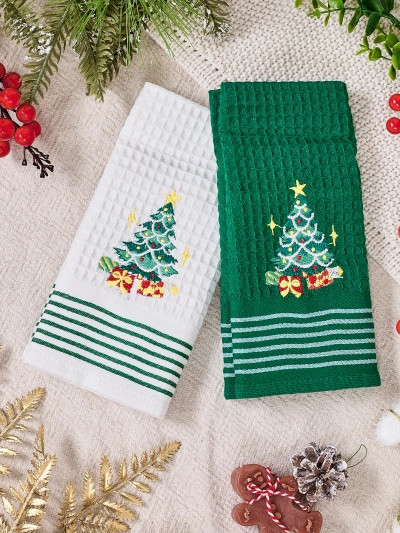 Royalfashion Ensemble de serviettes de vacances Happy New Year