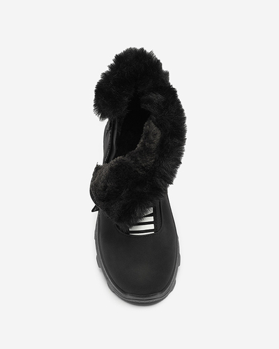 Valentina Bottines Noires avec Fourrure