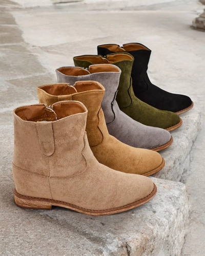 Royalfashion Bottines marron avec style cowboy sur cale couverte Patorias