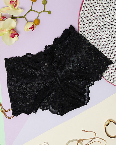 Boxer femme dentelle noire - Sous-vêtements