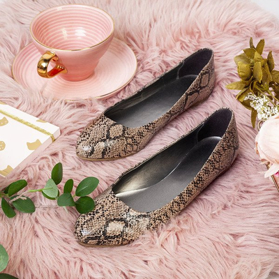 Baleriny a'la skóra węża Saminas - Obuwie