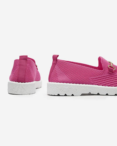 Baskets à enfiler pour femmes Fuchsia avec ornements dorés Enelida - Footwear