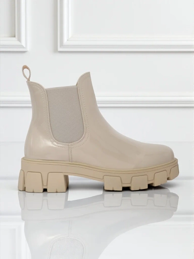 Royalfashion Bottines à semelle massive en cuir écologique verni Calista Weide